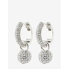PILGRIM Edtli Crystal Hoop Earrings Silver-Plated - SILVER PLATED - One Size