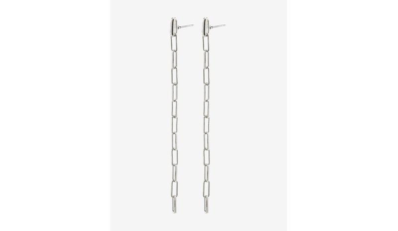 PILGRIM Thilde Long Chain Earrings Silver-Plated - SILVER PLATED - One Size – kuva 1/1