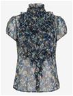 SAINT TROPEZ Liljasz Crinkle Ss Shirt - BIG DIPPER CAMOUFLAGED BLOOMS - XS
