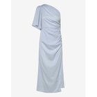 BUBBLEROOM Ruched One Shoulder Midi Dress - LIGHT BLUE - 40