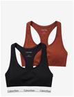 CALVIN KLEIN Bralette 2Pk - BLACK CHILI OIL - L