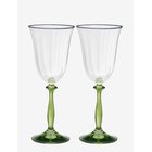 ANNA + NINA Freya Optic Wine Glass Set Of 2 - GREEN - One Size