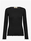 MOS MOSH Mmelaine Seamless Silk O-Ls Tee - BLACK - M/L