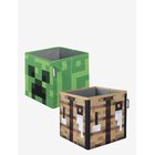 ROBA Set Of 2 Fabric Boxes, Foldable, Creeper And Crafting Table, Canvas - MULTICOLOR - One Size