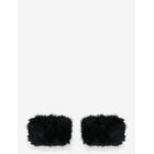 TWIST & TANGO Diana Faux Fur Wrist Cuffs - BLACK - One Size