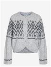 NOISY MAY Nmhilda L/S O-Neck Fairisle Cardigan - LIGHT GREY MELANGE - L