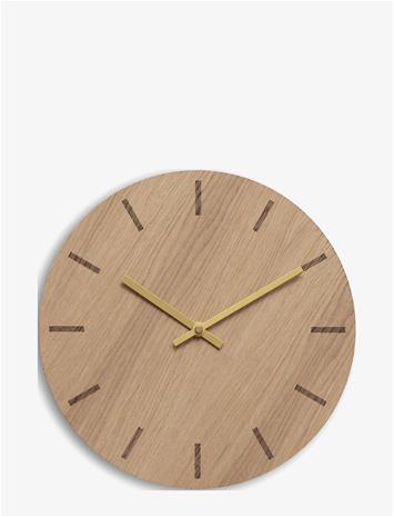 Hemverk - Light Oak Seinäkello 28 cm Vaalea tammi/Kulta