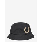 FRED PERRY Bold Branding Canvas Buckethat - BLACK/CHAMPAGNE - S