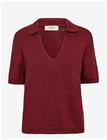 MOS MOSH Mmarin Ss Collar Cotton Knit - CABERNET - XL