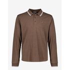 BISON Cashmere Touch Polo L/S - BROWN MEL - S