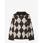 PIECES Pcalva Ls Loose Check Knit Cardigan - HOT FUDGE - XL