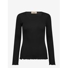 MOS MOSH Mmelaine Seamless Silk O-Ls Tee - BLACK - S/M
