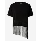PIECES Pcollie Ss O-Neck Frills T-Shirt Jrs D2D - BLACK - XL