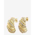 TIMI OF SWEDEN Coco - Croissant Crystal Stud Earrings Stainless S - GOLD - One Size