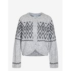 NOISY MAY Nmhilda L/S O-Neck Fairisle Cardigan - LIGHT GREY MELANGE - M