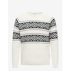 TOM TAILOR Two Tone Fair Isle Crew Neck Knit - WHITE BLACK FAIR ISLE - XXL