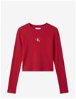 CALVIN KLEIN JEANS Ls Monologo Baby Tee - RIO RED - XS