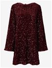 PIECES Pckammy Ls Deep Back Bow Dress Jrs Bc - TAWNY PORT - S