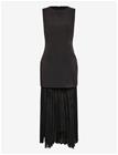 VERO MODA Vmfiva Sl Long Pleated Dress - BLACK - 44