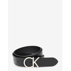 CALVIN KLEIN Ck Adj.logo Belt 3.5Cm - BLACK LEATHER & LIGHT GOLD BUCKLE - 80