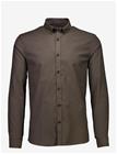 LINDBERGH Yarn Dyed Oxford Superflex Shirt L/S - DK BROWN MIX - L
