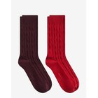 GANT Cable Socks 2-Pack Gb - DARKENED WINE - 36-38