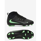 NIKE Jr Phantom 6 High Club Fg/Mg - BLACK/ILLUSION GREEN-BLACK - 36
