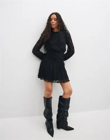 Nelly - Musta - Folded Shaft Noir Boot