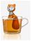 WINKEE Fox Tea Infuser - WHITE, ORANGE - H6 cm – kuva 2