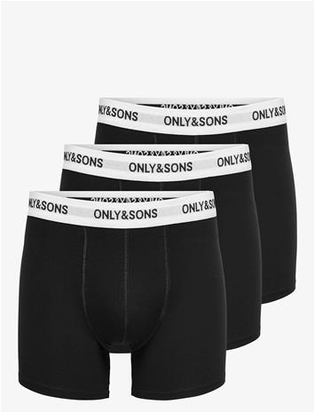 ONLY & SONS Onsfitz Solid Boxer 3Pack Noos - BLACK - XL