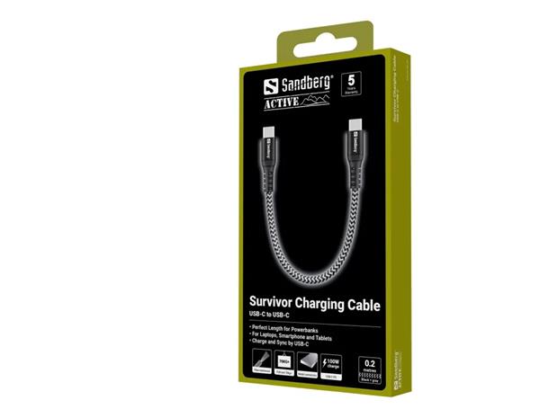 Sandberg Survivor USB-C Cable (100W) - 0.2m