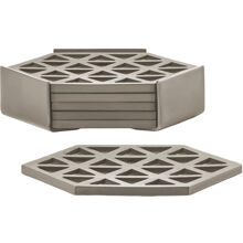 ZONE DENMARK Coasters Triangles 6 Pcs - BROWN - 10X10