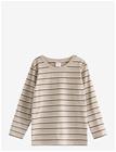 LINDEX Striped Long-Sleeved Top - BEIGE - 92