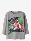 NAME IT Nmmjik Paw Ls Nreg Top Box Noos Cplgm - GREY MELANGE - 104
