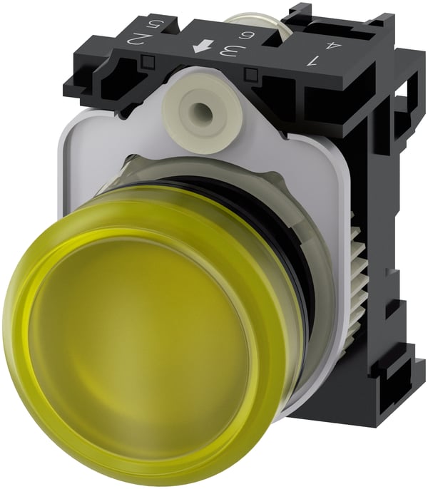 Siemens 3SU1102-6AA30-1AA0 hälytysvalonäyttö Keltainen