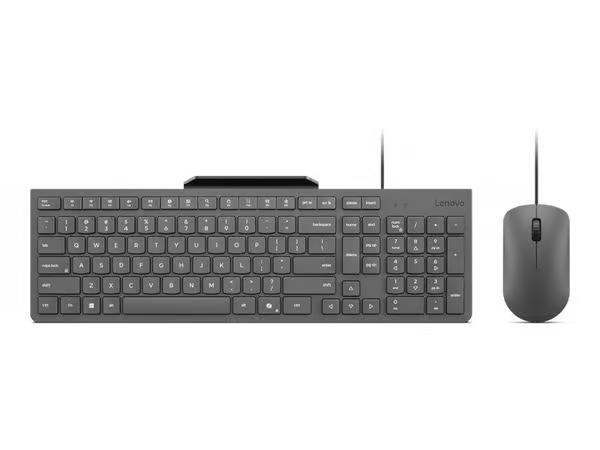 Lenovo GX31R09775 näppäimistö Sisältää hiiren Koti /Toimisto USB Englanti (US) Harmaa