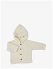 SMALLSTUFF Cardigan Bouclé Merino Wool W. Buttons And Hoodie - OFF. WHITE - 80-86
