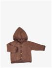 SMALLSTUFF Cardigan Bouclé Merino Wool W. Buttons And Hoodie - ROSE BROWN - 68-74