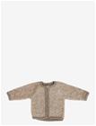 SMALLSTUFF Cardigan W. Zipper, Bouclé Merino Wool, Natur Melange - NATURE MELANGE - 80/86