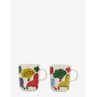 MARIMEKKO HOME Kuk.kukkaan Mug 2,5Dl 2Pcs - WHITE, MULTICOLOUR - 9.5X 8 cm