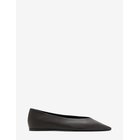 MANGO Flat Leather Pointed Toe Shoe - DARK BROWN - 39