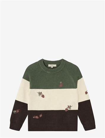 FLIINK Benna Pinecone Pullover - BEETLE / SANDSHELL / COFFEE - 1-1.5Y(85 cm) – kuva 1/1