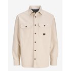 JACK & JONES Jprbluivy Solid L/S Overshirt Sn - PLAZA TAUPE - S