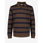 LINDBERGH Striped Polo Sweatshirt L/S - DK BROWN - XL