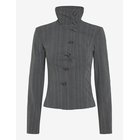 WEEKDAY Eryn Longsleeve Jacket - DARK GREY MELANGE STRIPE - 38