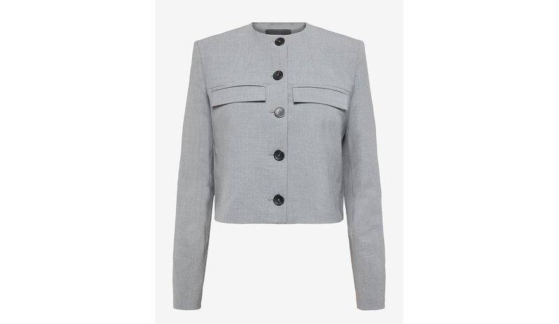 MANGO Straight Jacket With Flap Pockets - GREY - L – kuva 1/1