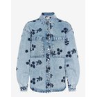 KAFFE Kababena Denim Jacket - BLUE DENIM W/ NAVY FLOWER EMB. - 44