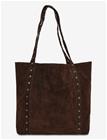 MANGO TEEN Leather Tote Bag - DARK BROWN - One Size