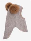 HUTTELIHUT Balaclava Wool Alpaca Pompoms - CAMEL MELANGE - 48\6-12M