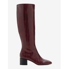 MANGO Textured Heeled Boots - DARK RED - 36